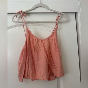 Abercrombie & Fitch Peach Linen Blend Cami Tank (Tie straps)